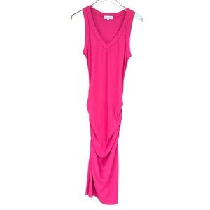 Michale Stars Ultra Rib Lori Midi Dress in Pink Size Large